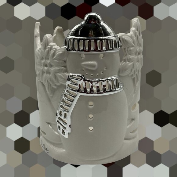 Harry Slatkin Snowman Luminary Candle Holder Retired Signed Home Decor Collectib - Picture 3 of 16